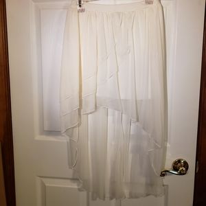 White high low stretchy skirt NWT DEB ballerina tulle cottage